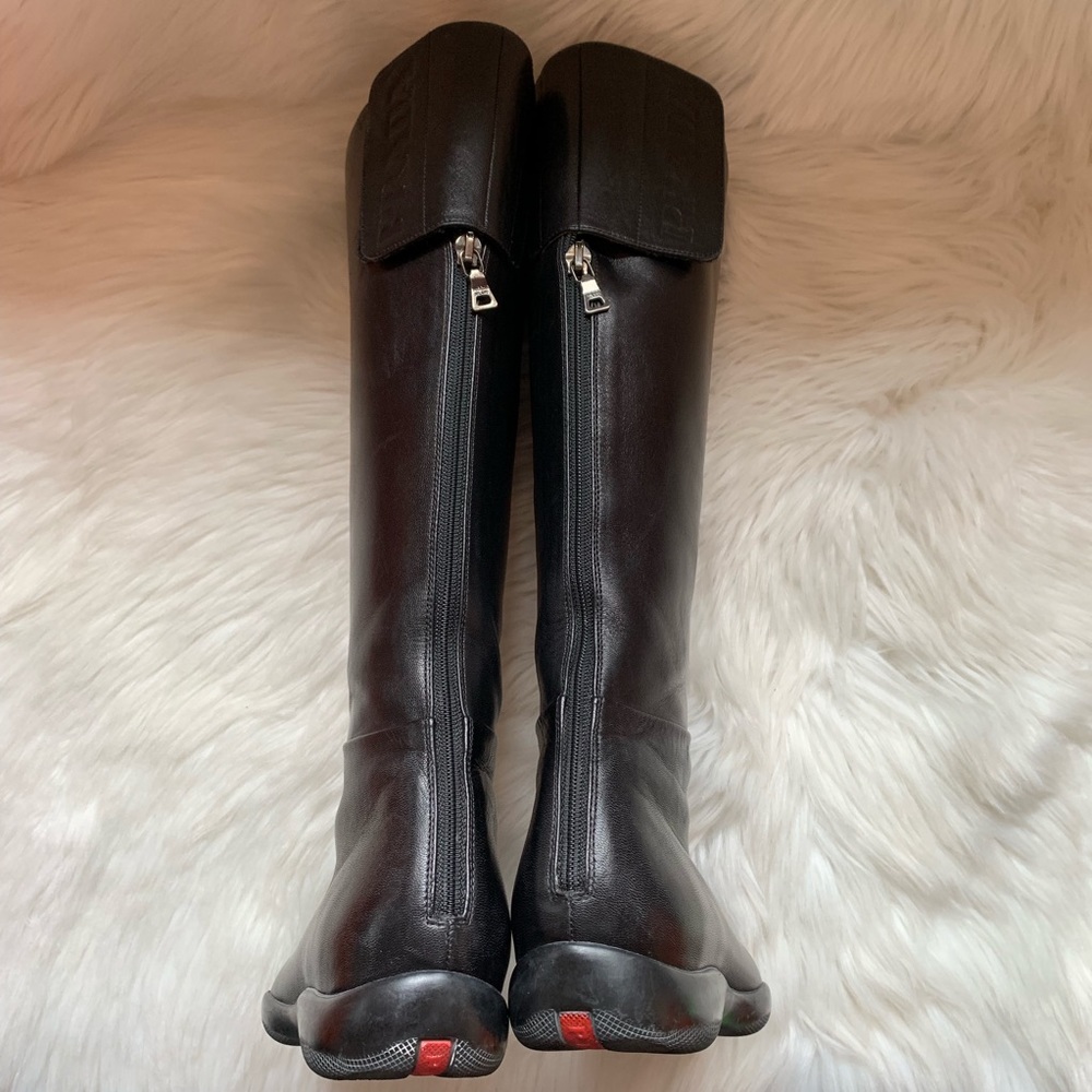 Authentic PRADA Logo Calzature Donna Moto Boots - Picture 6 of 8
